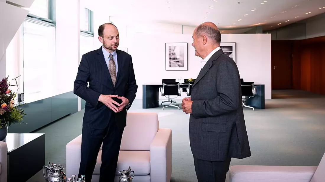 Wladimir Kara-Mursa und Olaf Scholz am 03.09.2024 - Bild: Steins, Sandra/BPA,  Text: über dts Nachrichtenagentur