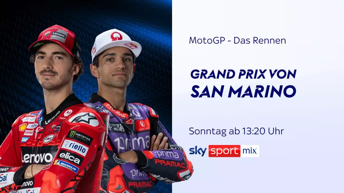 Der MotoGP(TM) Grand Prix von San Marino mit dem Titelduell in der Königsklasse sowie der Entscheidung in der MotoE am Wochenende live bei Sky Sport - Bild: presseportal.de