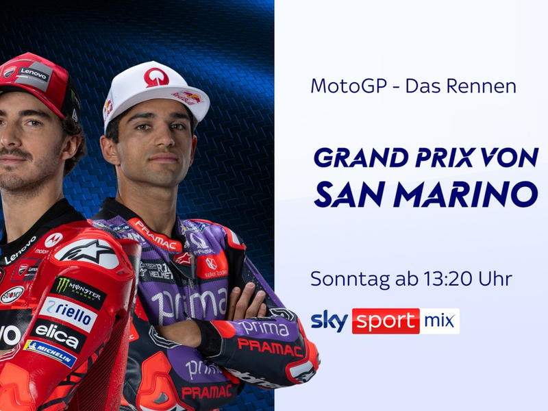 Der MotoGP(TM) Grand Prix von San Marino mit dem Titelduell in der Königsklasse sowie der Entscheidung in der MotoE am Wochenende live bei Sky Sport - Foto: presseportal.de