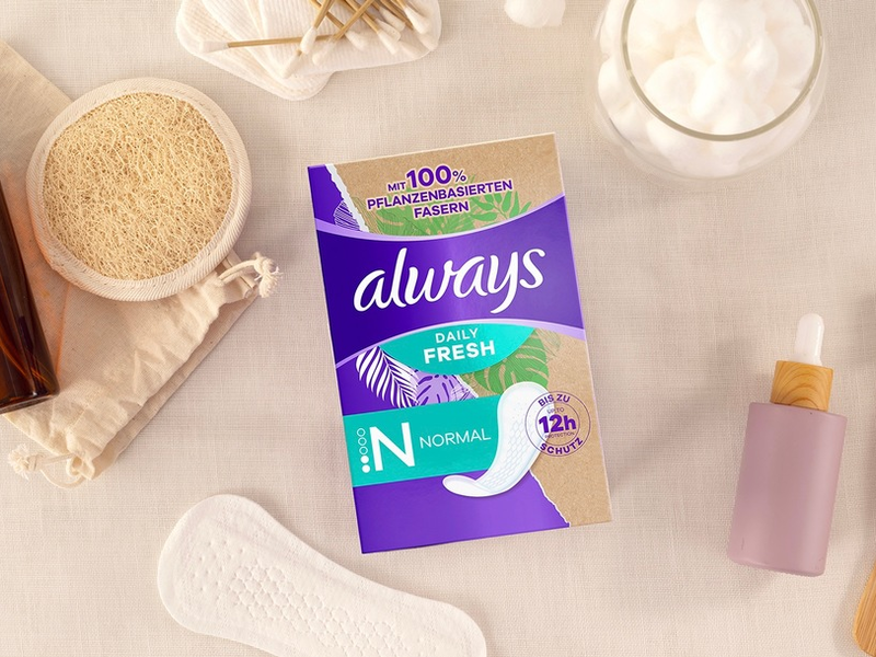 Einfach wohlfühlen: Always präsentiert seine ersten Slipeinlagen mit 100% pflanzenbasierten Fasern* - Foto: presseportal.de