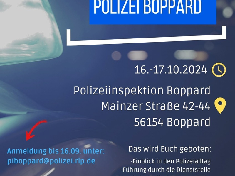 POL-PDKO: Schnuppertage Polizei Boppard im Oktober - Foto: presseportal.de