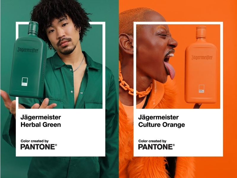 Jägermeister definiert Markenfarben mit Farbsystem- Ikone Pantone® und präsentiert Limited Design-Packs in Herbal Green und Culture Orange - Foto: presseportal.de