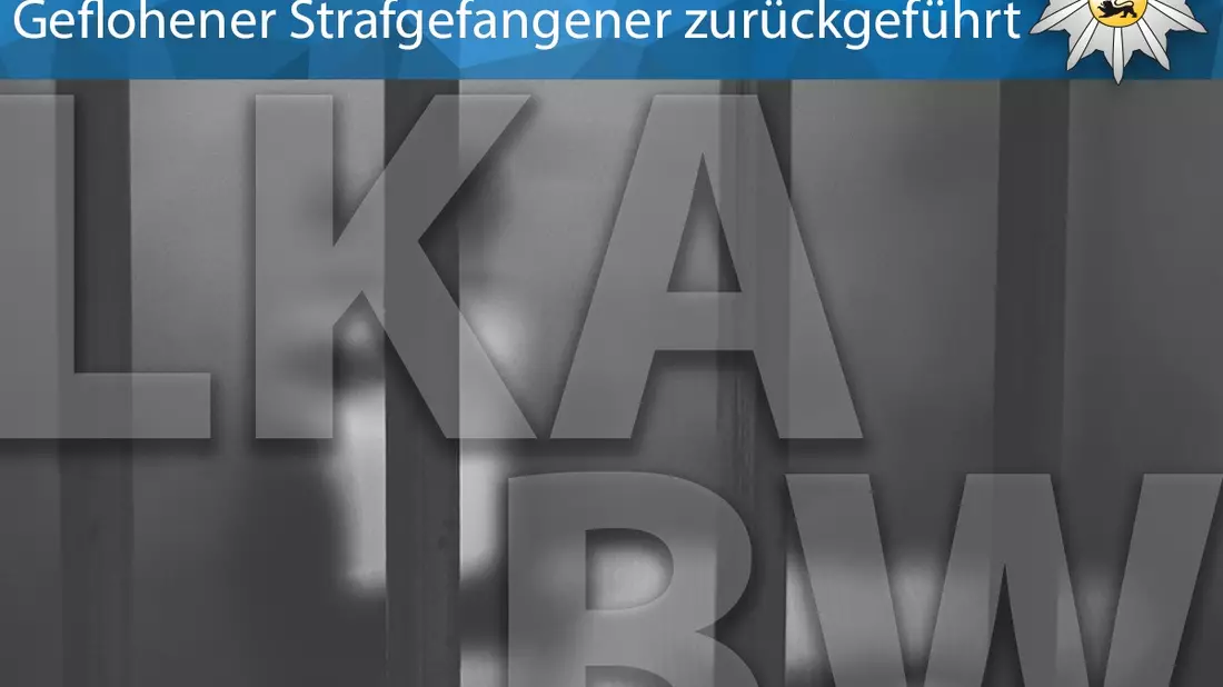 LKA-BW: Gemeinsame Pressemitteilung der Staatsanwaltschaft Karlsruhe - Zweigstelle Pforzheim und des Landeskriminalamtes Baden-Württemberg - Entwichener Strafgefangener ausgeliefert - Bild: presseportal.de