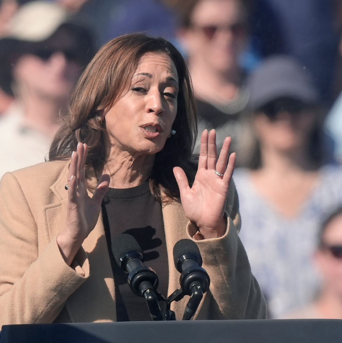 Harris wollte, dass die Mikrofone angeschaltet bleiben.  - Foto: Steven Senne/AP