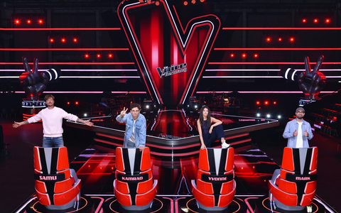 Samu Haber Kamrad Yvonne Catterfeld Mark Forster The Voice of Germany - Foto: Joyn/André Kowalski, presseportal.de Samu Haber Kamrad Yvonne Catterfeld Mark Forster The Voice of Germany - Foto: Joyn/André Kowalski, presseportal.de