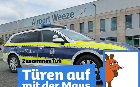 HZA-DU: Wer dabei sein möchte, muss schnell sein! - Der Airport Weeze und das Hauptzollamt Duisburg machen mit bei der Aktion Türen auf mit der Maus am 3. Oktober 2024 - Foto: presseportal.de