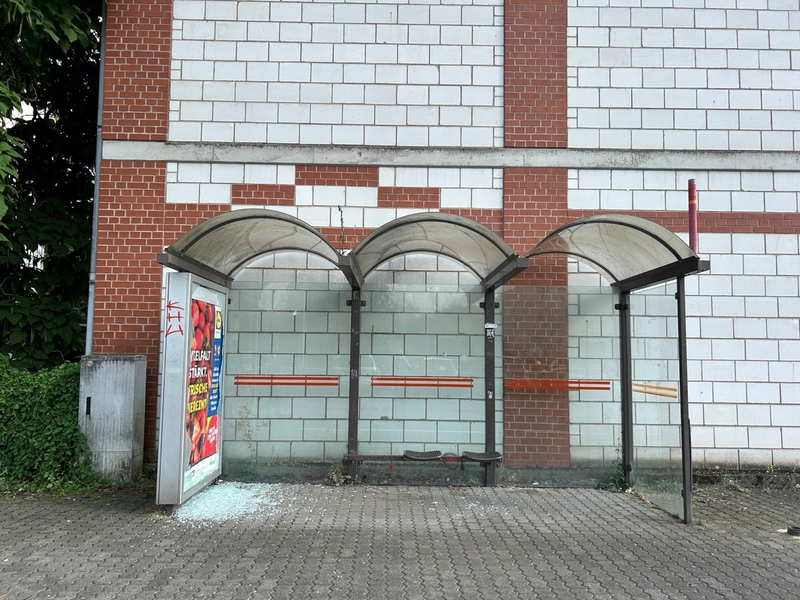 POL-PDTR: Sinnloser Vandalismus - Glas einer Werbeanzeigentafel mittels Stein beschädigt - Foto: presseportal.de