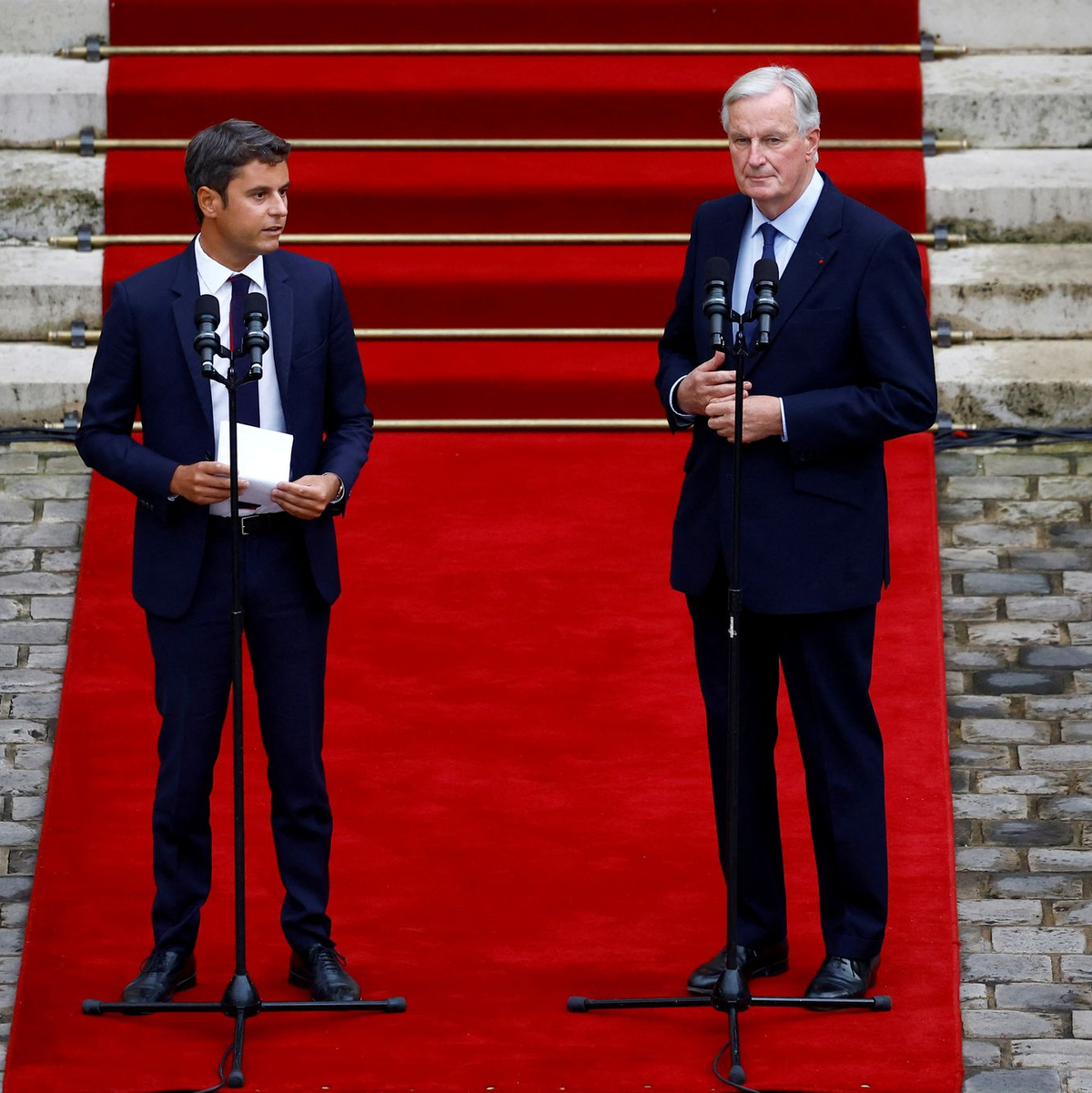 Frankreichs neuer Premier Barnier tritt die Nachfolge von Gabriel Attal an. - Foto: Sarah Meyssonnier/Pool Reuters/AP/dpa