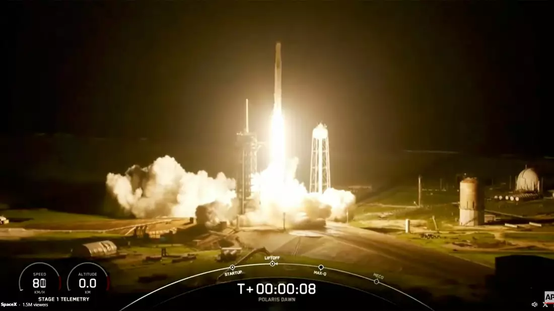 Die Polaris Dawn-Besatzung wird fünf Tage an Bord des Crew-Dragon-Raumschiffs in der Umlaufbahn verbringen. - Bild: SpaceX/AP/dpa