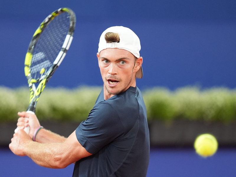 Maximilian Marterer holt im Davis Cup gegen Chile den nächsten Punkt für die deutschen Tennis-Herren. - Foto: Marcus Brandt/dpa