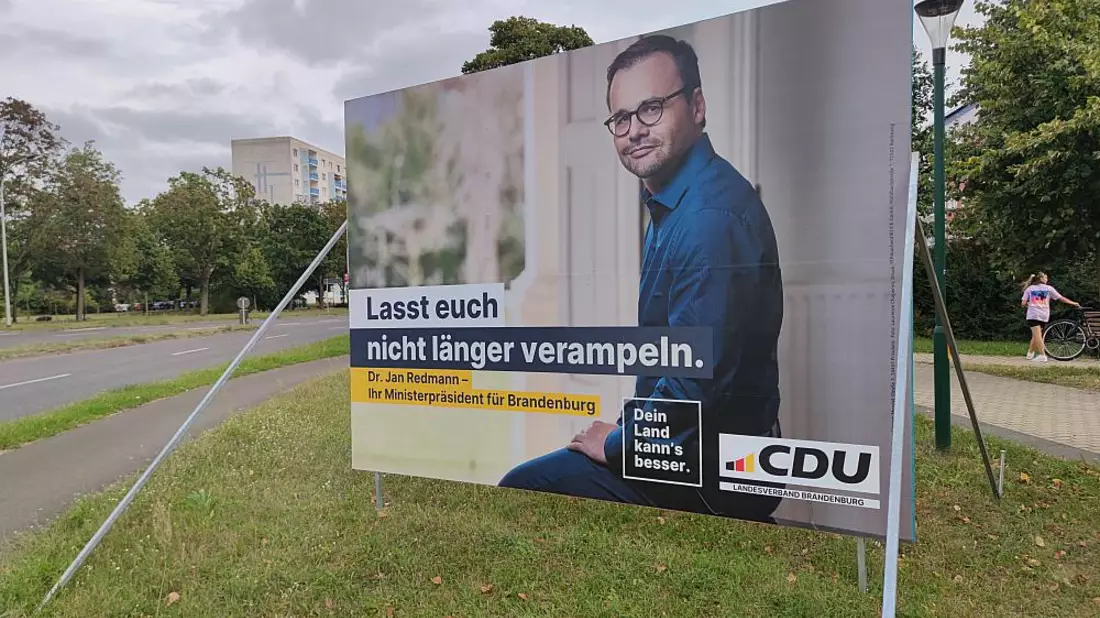 CDU-Wahlplakat mit Jan Redmann zur Landtagswahl in Brandenburg (Archiv) - Bild: über dts Nachrichtenagentur