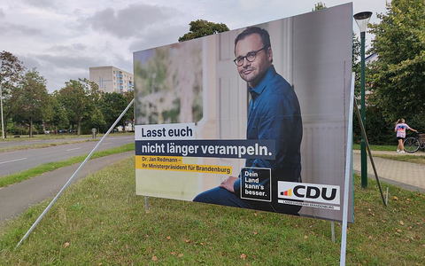 CDU-Wahlplakat mit Jan Redmann zur Landtagswahl in Brandenburg (Archiv) - Foto: über dts Nachrichtenagentur