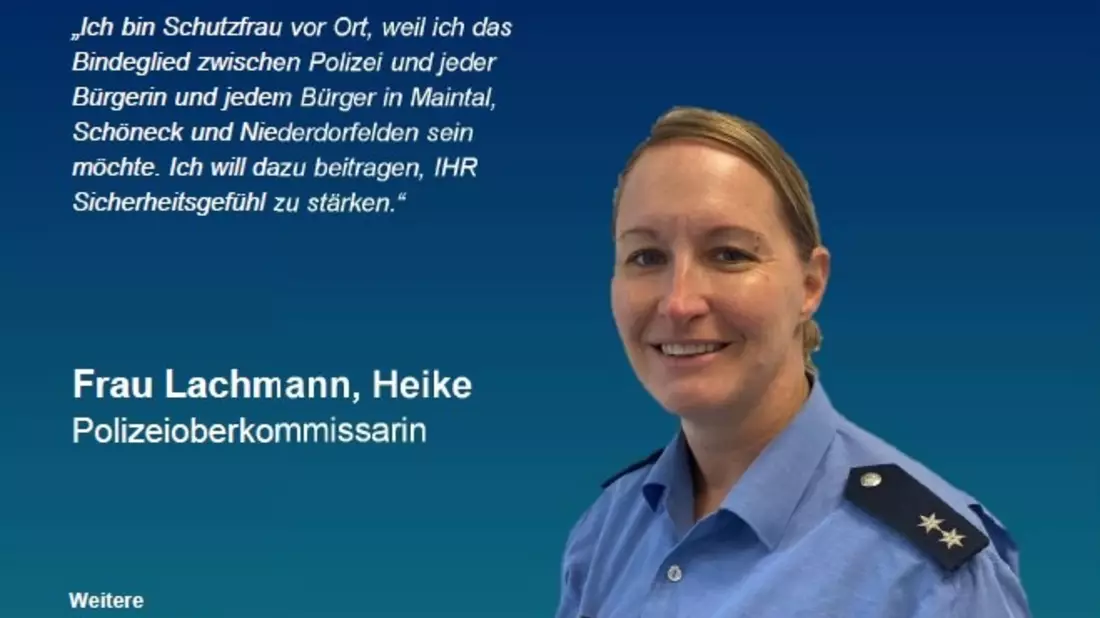 POL-OF: Polizeioberkommissarin Heike Lachmann ist neue Schutzfrau vor Ort in Maintal, Schöneck und Niederdorfelden - Bild: presseportal.de