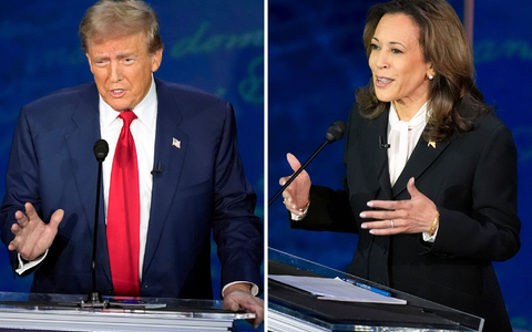 Donald Trump lehnt eine Revanche gegen Kamala Harris auf der Fernsehbühne ab. (Archivbild) - Foto: Alex Brandon/AP/dpa