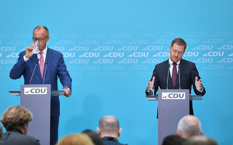 Friedrich Merz und Michael Kretschmer (Archiv) - Foto: über dts Nachrichtenagentur