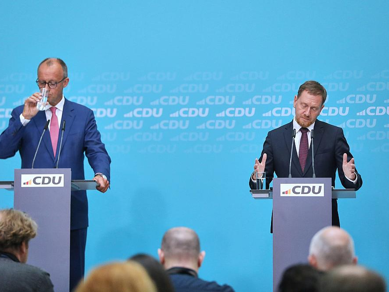 Friedrich Merz und Michael Kretschmer (Archiv) - Foto: über dts Nachrichtenagentur