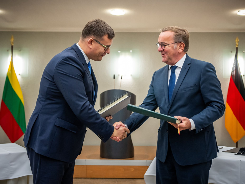 Regierungsabkommen zur Litauen-Brigade unterzeichnet.  - Foto: Michael Kappeler/dpa