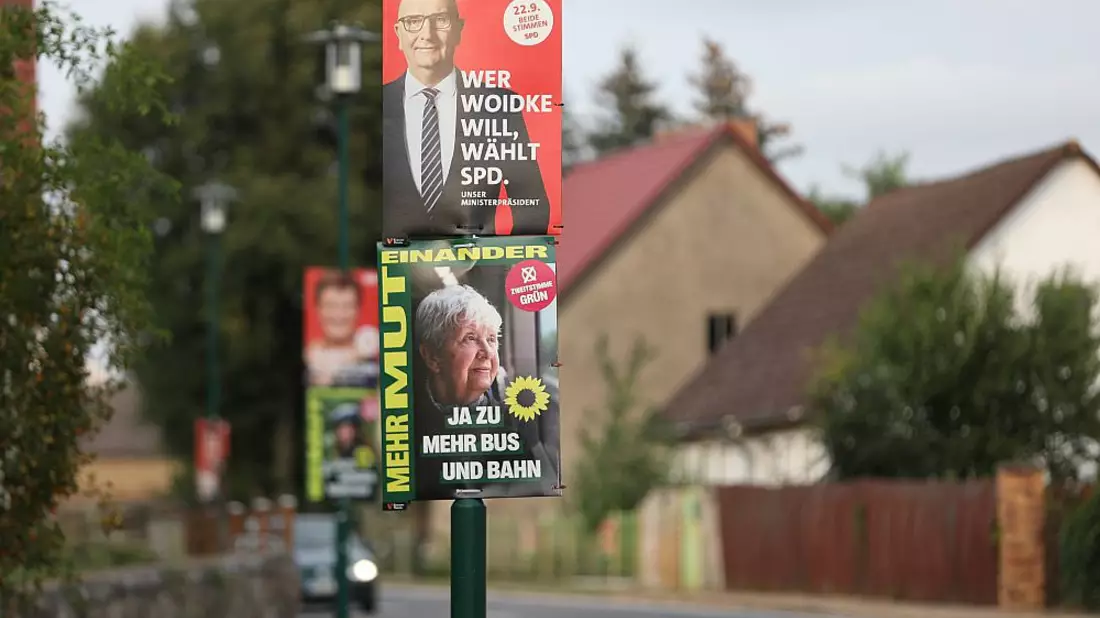 Wahlplakate von SPD und Grünen zur Landtagswahl in Brandenburg (Archiv) - Bild: über dts Nachrichtenagentur