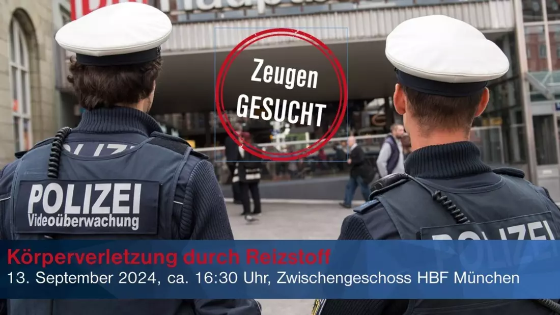 Bundespolizeidirektion München: Körperverletzung durch Reizstoff / Bundespolizei sucht Zeugen - Bild: presseportal.de