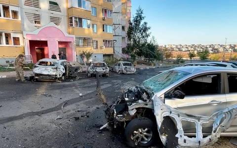 Durch ukrainischen Beschuss wurden in der grenznah gelegenen russischen Stadt Belgorod mehrere Menschen verletzt. - Foto: Uncredited/Belgorod region governor Vyaches/AP