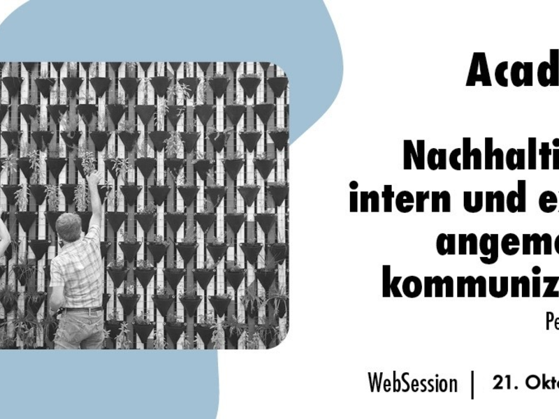 Nachhaltigkeit angemessen und attraktiv kommunizieren - intern und extern / Ein Online-Seminar der news aktuell Academy - Foto: presseportal.de