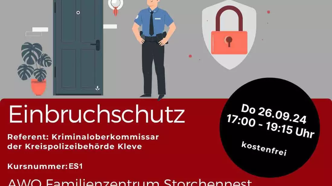 POL-KLE: Kleve - Einbruchschutz: Kostenfreier Vortrag mit Präventionshinweisen von Kreispolizeibehörde Kleve und AWO - Bild: presseportal.de