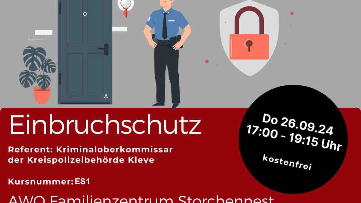POL-KLE: Kleve - Einbruchschutz: Kostenfreier Vortrag mit Präventionshinweisen von Kreispolizeibehörde Kleve und AWO - Foto: presseportal.de
