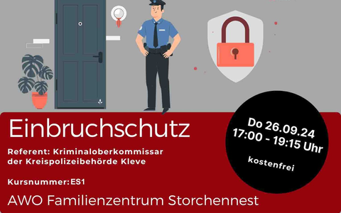 POL-KLE: Kleve - Einbruchschutz: Kostenfreier Vortrag mit Präventionshinweisen von Kreispolizeibehörde Kleve und AWO - Foto: presseportal.de