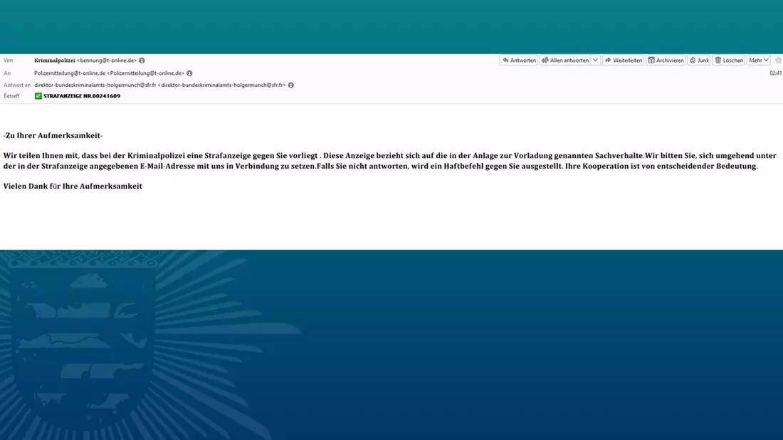 POL-MR: Betrug-E-Mails im Namen der Krimnalpolizei im Umlauf - Bild: presseportal.de