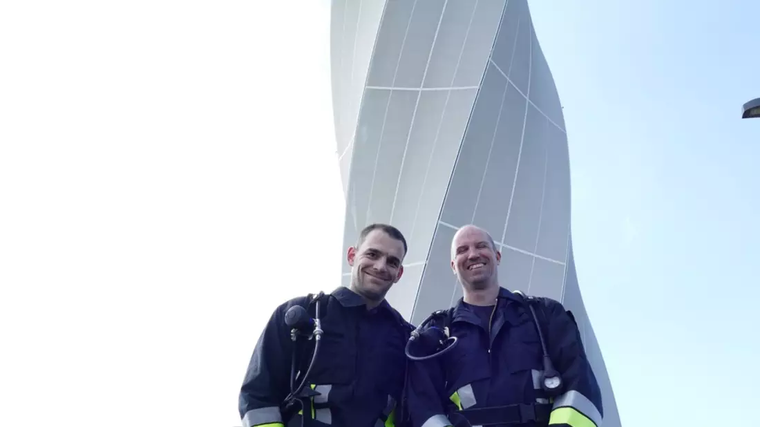 Feuerwehr Nürnberg: Angehörige der Feuerwehr Nürnberg starteten beim 5. TK Elevator Towerrun in Rottweil - Bild: presseportal.de