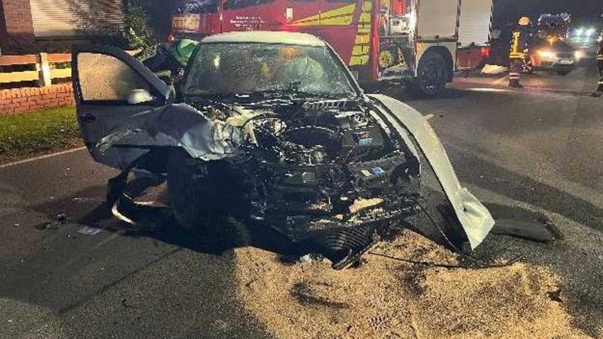POL-NI: Eystrup - VW-Fahrer kommt von Fahrbahn ab und kollidiert mit einem Baum - Foto: presseportal.de