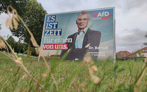 AfD-Wahlplakat mit Hans-Christoph Berndt zur Landtagswahl in Brandenburg (Archiv) - Foto: über dts Nachrichtenagentur