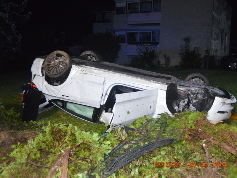 POL-NI: Die Pferdestärken nicht im Zaum gehalten / Teslafahrer kommt von der Fahrbahn ab und überschlägt sich - Foto: presseportal.de
