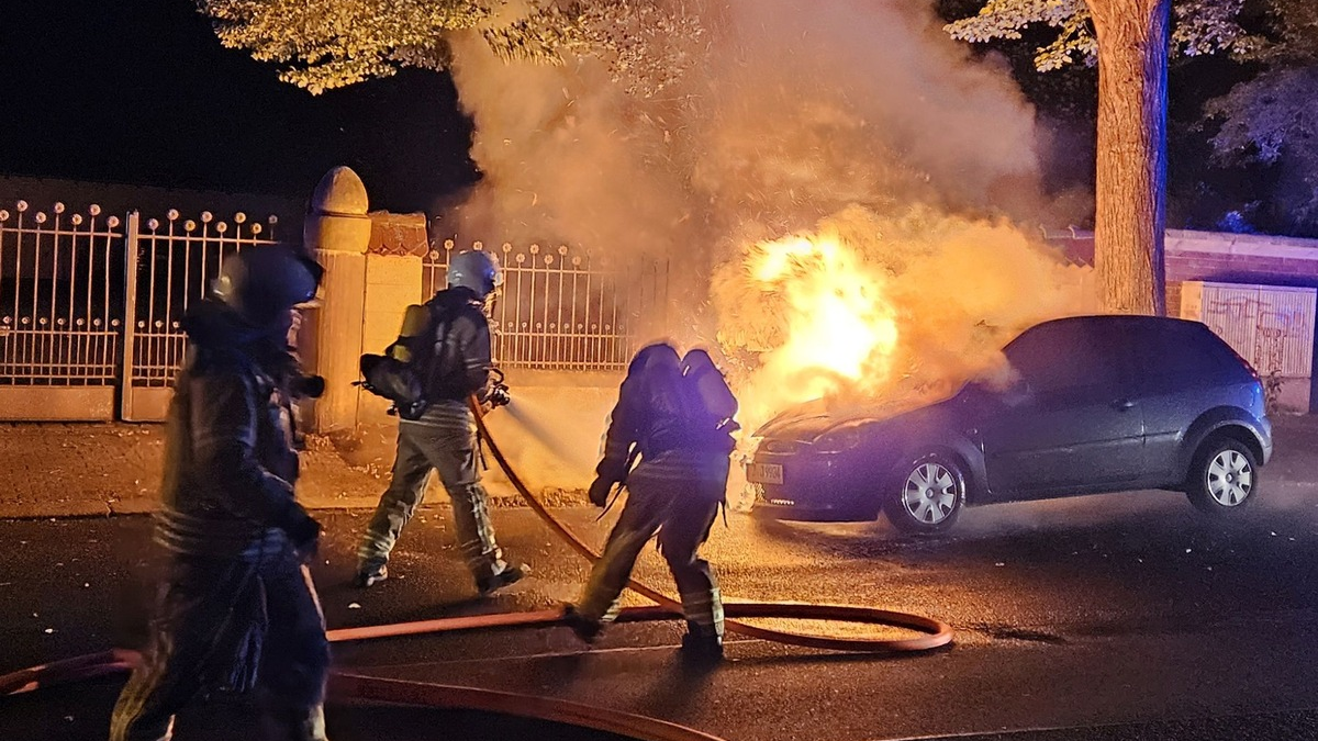 FW Dresden: Fahrzeugbrand - Foto: presseportal.de
