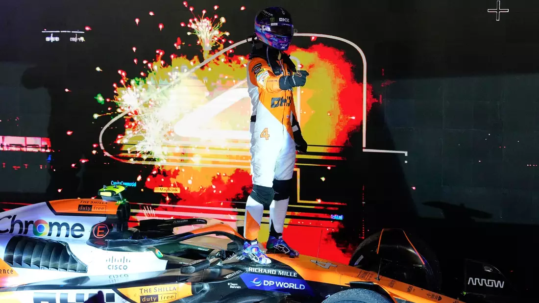 Lando Norris hat den Großen Preis von Singapur gewonnen. - Bild: Vincent Thian/AP