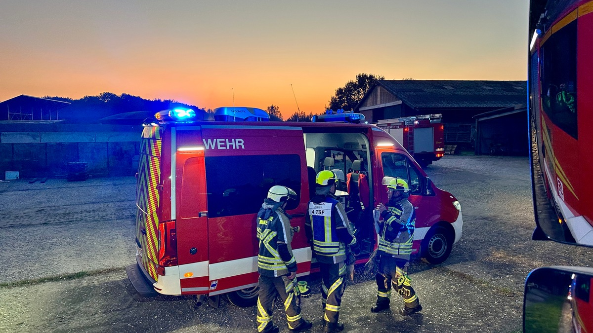 FW Hünxe: Zwei Verletzte nach Defekt an Biogasanlage - Großübung im Dreiländereck - Foto: presseportal.de
