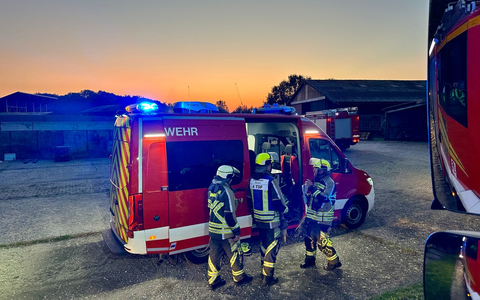 FW Hünxe: Zwei Verletzte nach Defekt an Biogasanlage - Großübung im Dreiländereck - Foto: presseportal.de