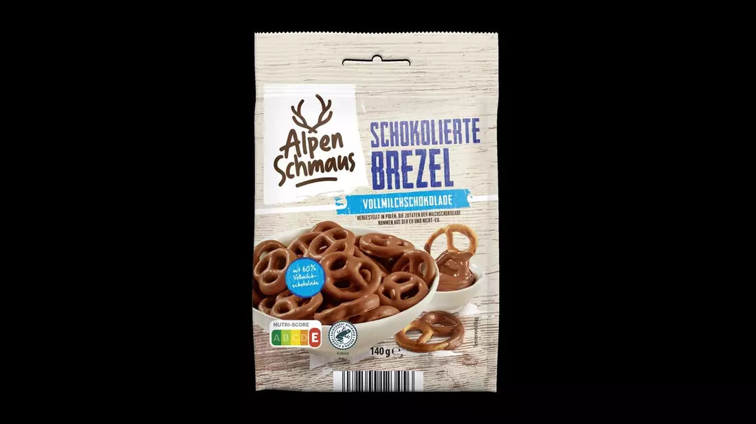 ALPEN SCHMAUS - Schokolierte Brezel, 140 Gramm - Bild: presseportal.de