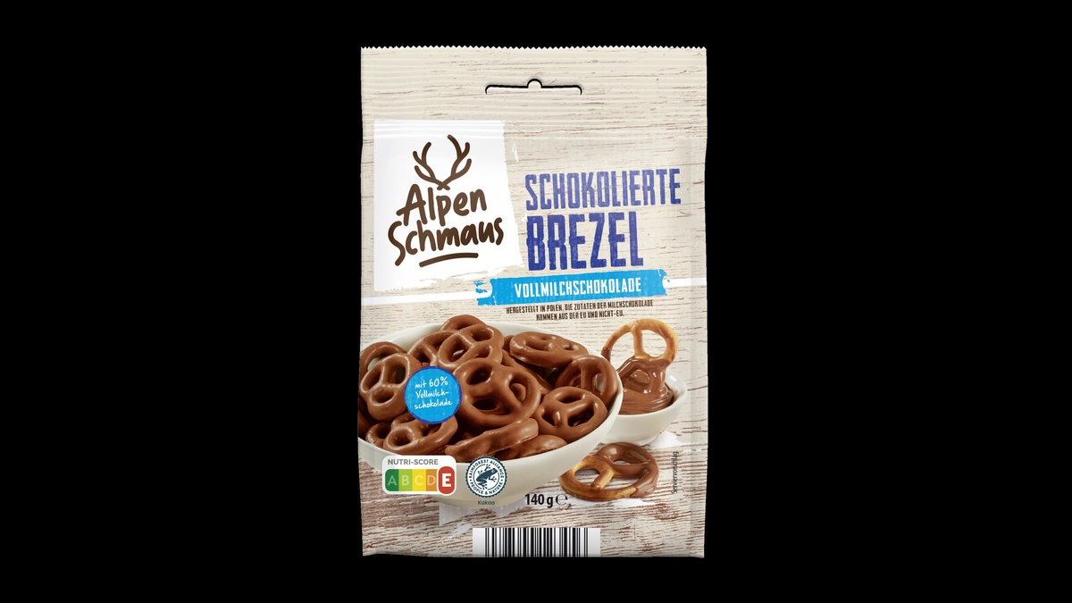 ALPEN SCHMAUS - Schokolierte Brezel, 140 Gramm - Foto: presseportal.de