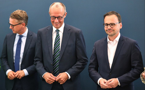 Carsten Linnemann, Friedrich Merz, Jan Redmann am 23.09.2024 - Foto: über dts Nachrichtenagentur
