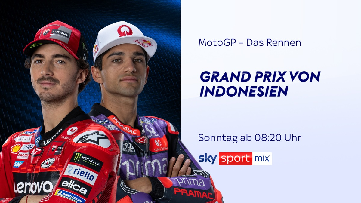 Der MotoGP(TM) Grand Prix von Indonesien am Wochenende live und exklusiv bei Sky Sport - Foto: presseportal.de