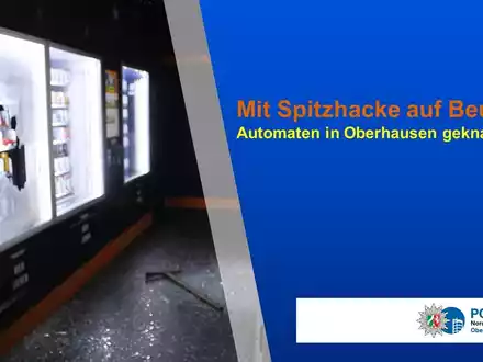 POL-OB: Mit Spitzhacke auf Beutezug: Automaten in Oberhausen geknackt - Foto: presseportal.de