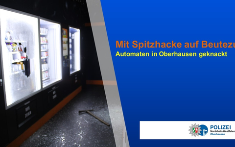 POL-OB: Mit Spitzhacke auf Beutezug: Automaten in Oberhausen geknackt - Foto: presseportal.de