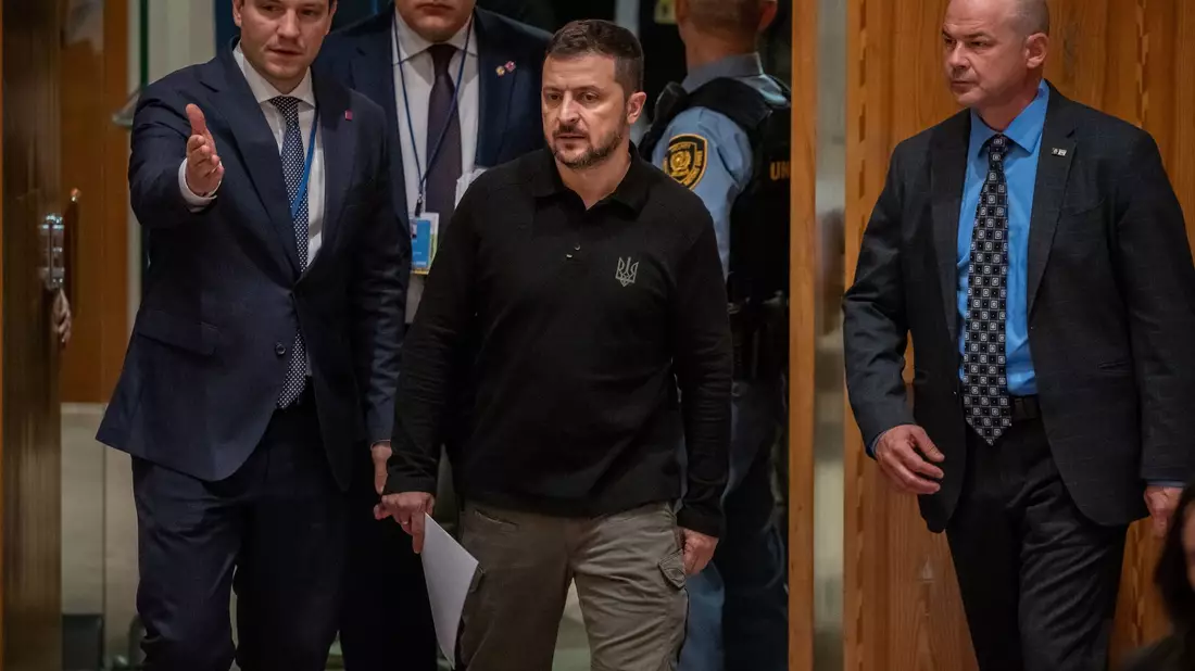 Der ukrainische Präsident Selenskyj spricht im UN-Sicherheitsrat. Verhandlungen mit Russland sieht er skeptisch. - Bild: Michael Kappeler/dpa