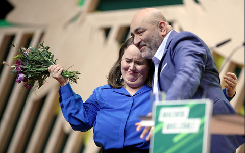 Ricarda Lang und Omid Nouripour bei ihrer Wiederwahl auf der 49. Bundesdelegiertenkonferenz (Archiv) - Foto: über dts Nachrichtenagentur