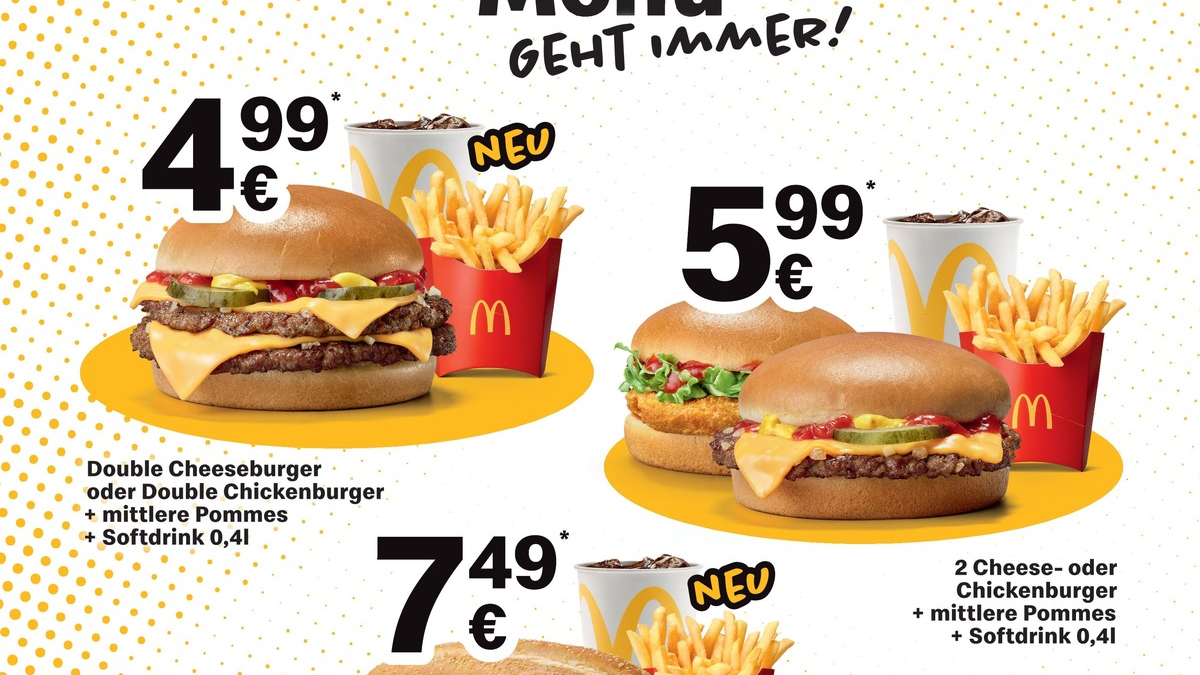 McDonald's Deutschland erweitert McSmart Plattform: Neue Menüoptionen für jeden Geldbeutel - Foto: presseportal.de