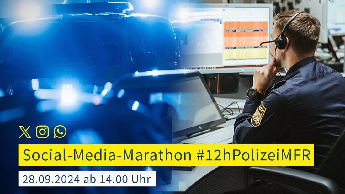 POL-MFR: (1004) #12hPolizeiMFR - 6. Social-Media-Marathon der mittelfränkischen Polizei am 28.09.2024 - Bild: presseportal.de