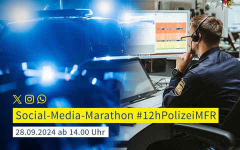 POL-MFR: (1004) #12hPolizeiMFR - 6. Social-Media-Marathon der mittelfränkischen Polizei am 28.09.2024 - Foto: presseportal.de