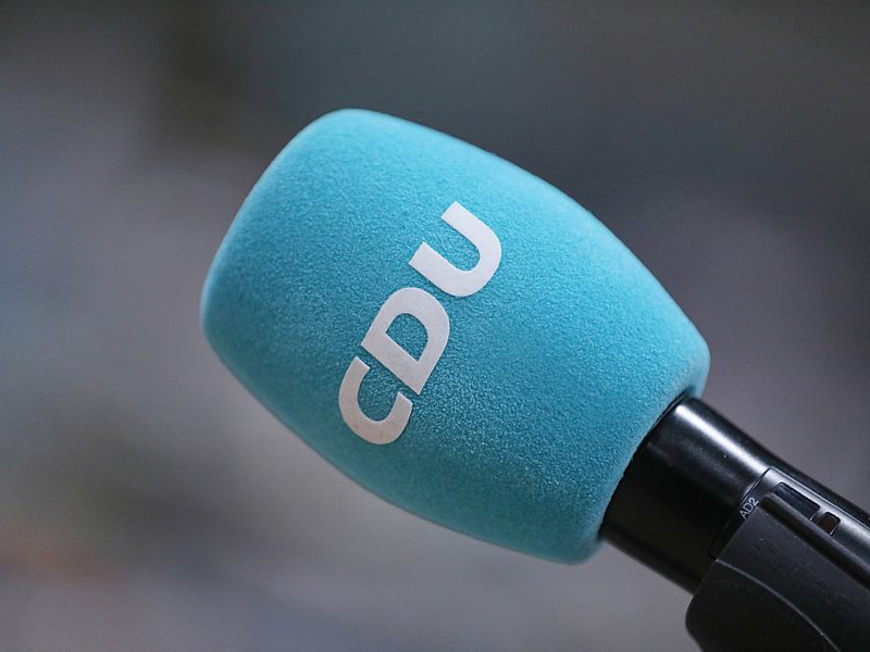 CDU-Logo auf Mikrophon (Archiv) - Foto: über dts Nachrichtenagentur