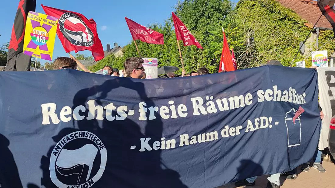Demo gegen AfD-Wahlparty in Brandenburg am 22.09.2024 - Bild: über dts Nachrichtenagentur